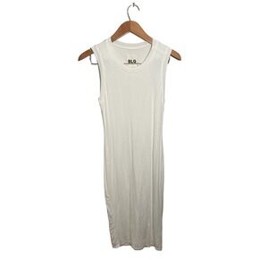Revolve BLQ Womens Crew Neck Slub Midi Tank Dress White Size‎ 1 DAS133M